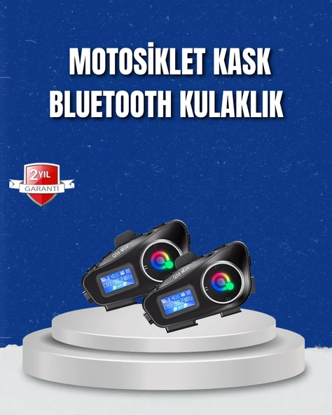 LCD Ekranlı Bluetooth Kask Kulaklığı FM Radyo ve SD Kart Girişli ürün görseli 1