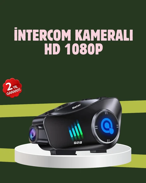 Q28 Full HD Kameralı Motosiklet Kask Kulaklığı – 45 Saat Müzik, IPX6 Su Geçirmez ürün görseli 1