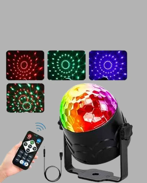 Müzik Sensörlü Renkli LED Parti Işığı ürün görseli 1