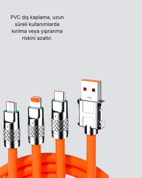 Dayanıklı Hızlı Şarj Kablosu – Esnek, Kırılmaz ve Yüksek Hızlı Veri Aktarım Destekli ürün görseli 1
