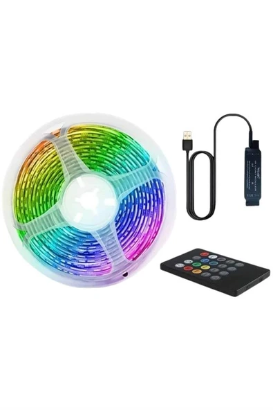 RGB Şerit Led 10 Metre Led Işık Kumanda ile Kontrol RGB ürün görseli 1