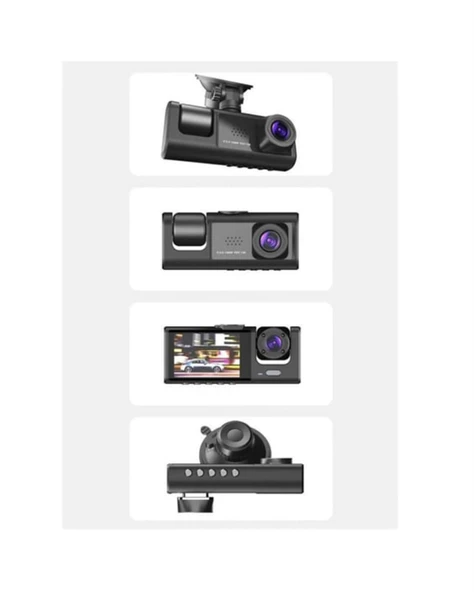 3 Kameralı Dashcam Sistem – Geri Görüş Yardımı, Park Koruması ve G-Sensör ürün görseli 1