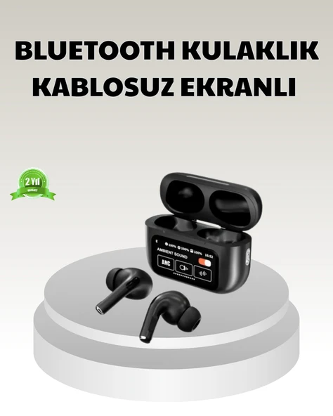 Bluetooth 5.3 ANC Kablosuz Kulaklık – Dokunmatik Kontrol, Dijital Ekran ve Uzun Pil Ömrü ürün görseli 1