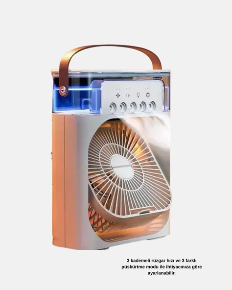 USB Bağlantılı Taşınabilir Mini Klima Fan 500ML Su Hazneli ve Sessiz Çalışma ürün görseli 1