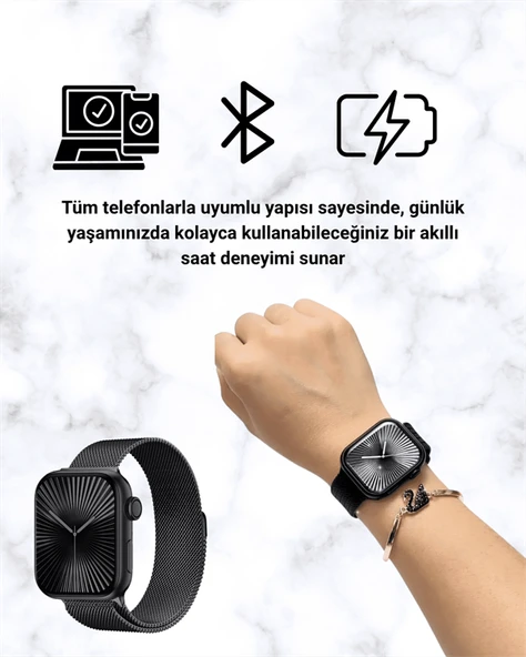 SQ-16 Mini Series 10 – Dokunmatik Akıllı Saat | Kalp Ritmi, SpO2, Uyku Takibi ürün görseli 1