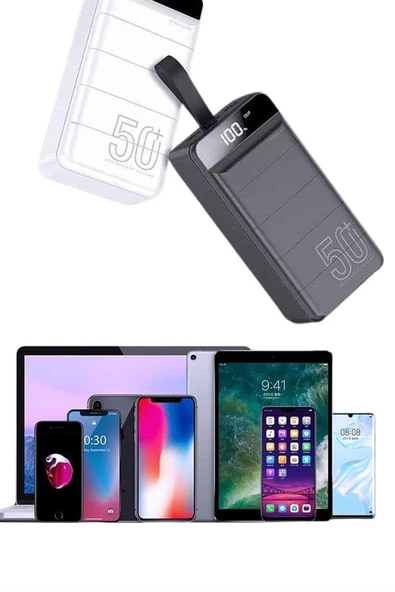 Hızlı Taşınabilir 50.000 Mah Powerbank Led Ekran Android ve İOS Uyumlu ürün görseli 1