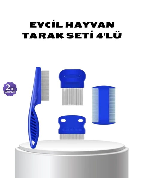 4’lü Evcil Hayvan Tüy Temizleme Seti – Paslanmaz Çelik,Plastik, Pratik ve Hijyenik Bakım ürün görseli 1