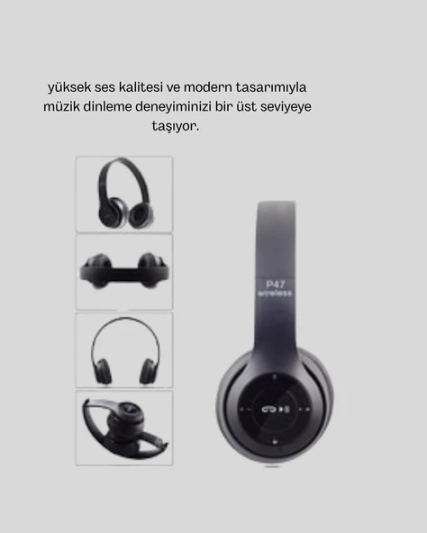 Bluetooth 5.0 Kablosuz Kulaklık – Extra Bass, TF Kart Desteği, 3.5mm AUX Girişli ürün görseli 1