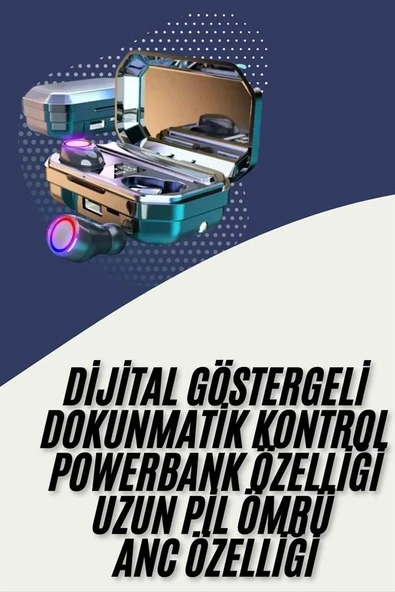 Bluetooth Kulaklık Android ve İOS Uyumlu ANC Özellikli Dijital Şarj Göstergeli ürün görseli 1