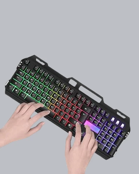 RGB Işıklı Oyuncu Klavye Mouse Seti – Türkçe Q, Ayarlanabilir DPI, Ergonomik ve Dayanıklı Tasarım ürün görseli 1