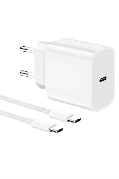 15/Pro/Pro Max 25W İOS Uyumlu Hızlı Şarj Aleti Adaptörlü Beyaz ürün görseli 1