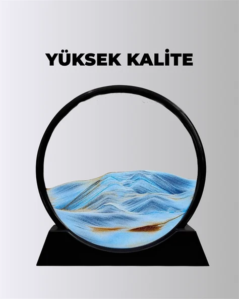 Rahatlatıcı Kum Sanatı – Yuvarlak Cam Çerçeveli Hareketli Kum Resmi, Ofis ve Ev İçin Etkileşimli Masaüstü Süs ürün görseli 1