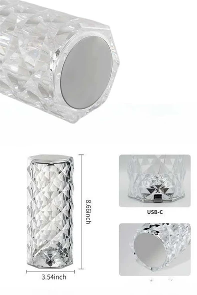 Yeni Nesil Modern Kristal Masa ve Gece Lambası Dokunmatik Renk Değiştirebilen ürün görseli 1