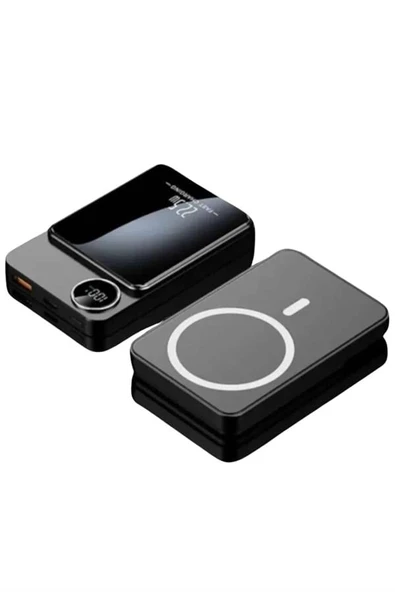 Magsafe Powerbank 10.000 mAh 22.5 Watt Hızlı Şarj Göstergeli Kablosuz Taşınabilir Şarj ürün görseli 1