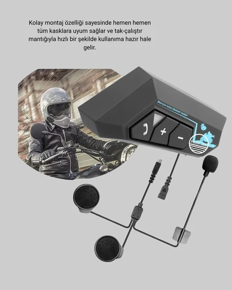 BT22 Kask Bluetooth Kulaklık 5.0 Gürültü Engelleyici ve Eller Serbest Kullanım ürün görseli 1