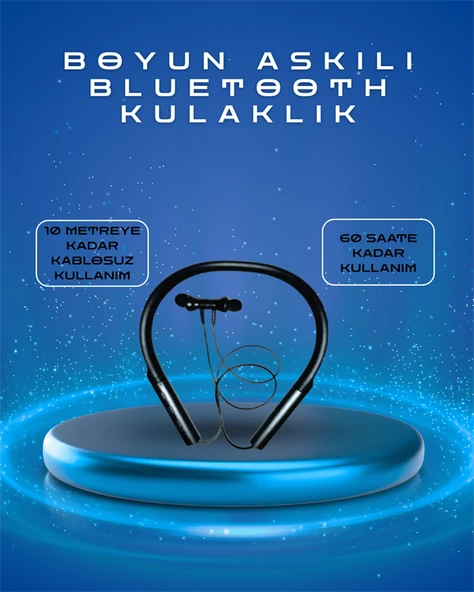 Polygold PG-100 Type-C Şarjlı Bluetooth Kulaklık – Boyun Askılı, Uzun Pil Ömürlü, Mikrofonlu ürün görseli 1