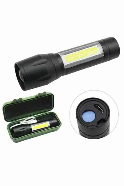 EL Feneri Uzun Menzilli Usb Şarj Edilebilir Kamp Lambası ürün görseli 1