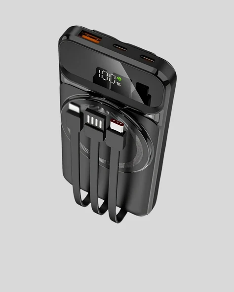 15W Kablosuz Hızlı Şarjlı 10000 mAh Powerbank – Taşınabilir, LED Göstergeli ürün görseli 1