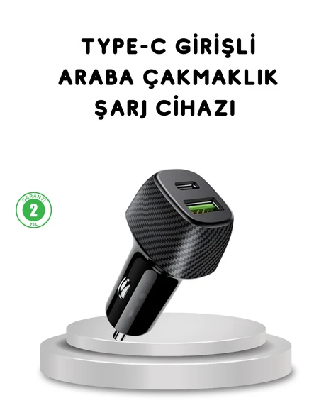 38W Araç Şarj Cihazı Type-C PD USB Hızlı Şarj Çift Port ürün görseli 1
