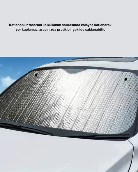 Otomobil Güneşliği – Katlanabilir Tasarım ve Süngerli Isı Yalıtımı ürün görseli 1
