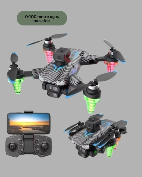 Katlanabilir Drone 1080P Kamera 0-100m Uçuş Mesafeli - Resim 2