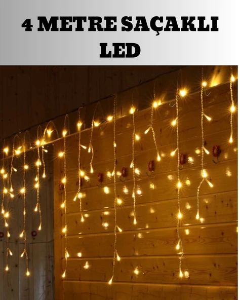 4 Metre Şelale Led Işık Perdesi Dekoratif ürün görseli 1