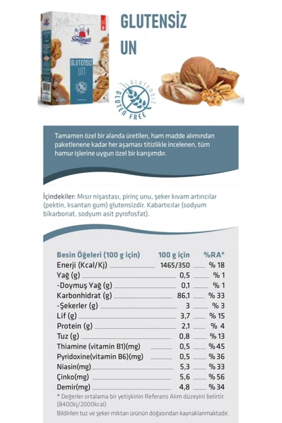 Sinangil Glutensiz Un 1000 gr - Resim 3