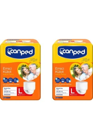 Canped Emici Külot Large Hasta Bezi 8'li X2 Adet ürün görseli 1