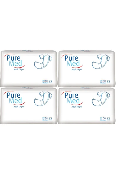 Puremed Hasta Bezi Bel Bantlı Tekstil Yüzey Medium M-Orta 120 Adet (4PK*30) ürün görseli 1