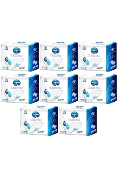 Mavi beyaz Hasta Alt Açma Yatak Koruyucu Örtü 60x90 Cm 240 Adet (8pkx30) Kaydırmaz Bantlı ürün görseli 1