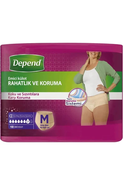 Depend Emici Lohusa Külodu Kadın Orta Boy 10 Adet ürün görseli 1