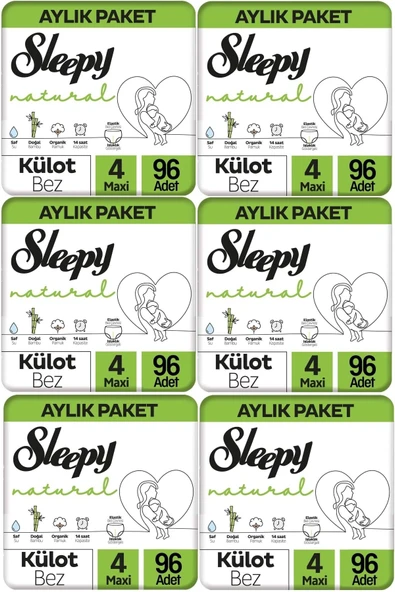 Sleepy Külot Bebek Bezi Natural Beden:4 (7-14KG) Maxi 576 Adet Ekstra Ultra Pk ürün görseli 1