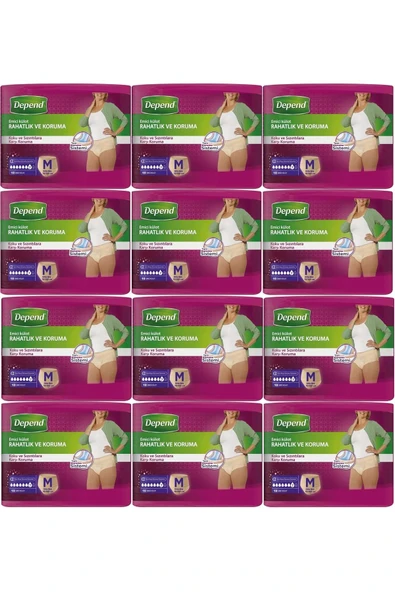Depend Emici Külot Hasta Bezi Medium - Orta Kadın 120 Adet (12PK*10) ürün görseli 1