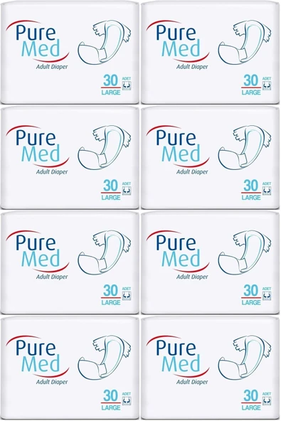 Puremed Hasta Bezi Bel Bantlı Tekstil Yüzey Large L-büyük 240 Adet (8PK*30) ürün görseli 1