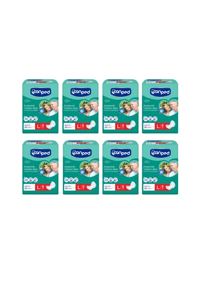 Canped Anatomik Hasta Bezi Büyük Boy (L) 8'li 8 Paket 64 Adet ürün görseli 1