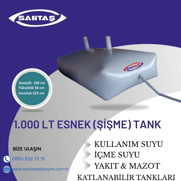 1000 LT ŞİŞME ESNEK SU DEPOSU(KULLANIM AMAÇLI) ürün görseli 1