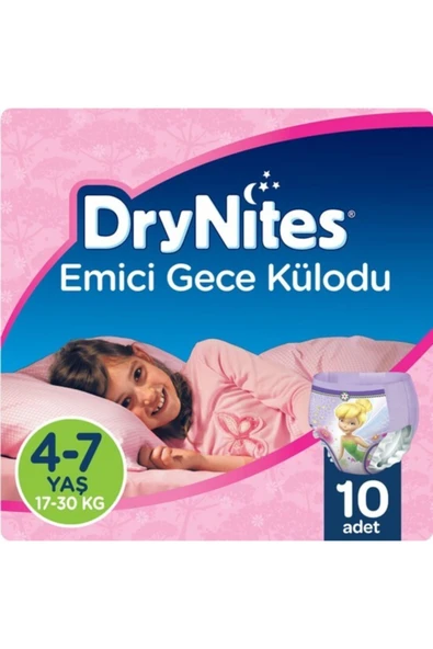 DryNites Huggies Kız Emici Gece Külodu 4-7 Yaş 10 Adet ürün görseli 1