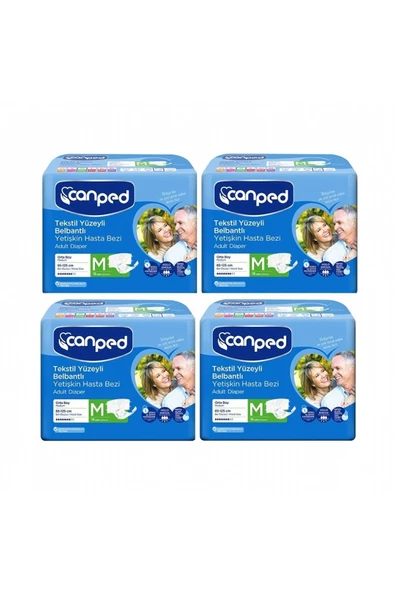 Canped Tekstil Yüzeyli Belbantlı Yetişkin Hasta Bezi Orta Boy 72 Adet 85-125 CM ürün görseli 1