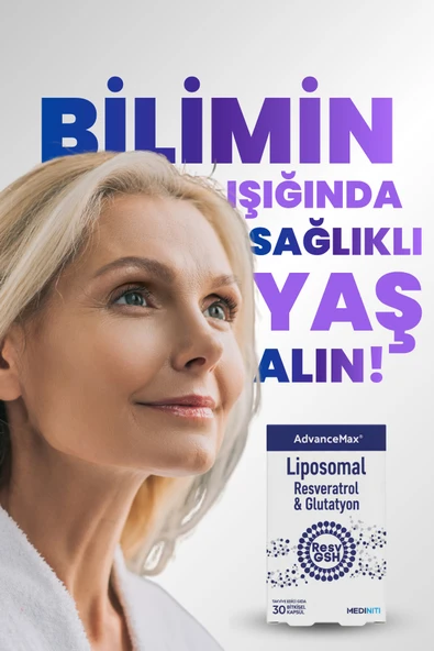 AdvanceMax Lipozomal Resveratrol Glutatyon 30 Kapsül - Resim 3