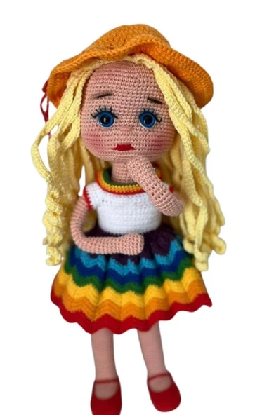 Gökkuşağı Barby Bebek Amigurumi Organik Oyuncak ürün görseli 1