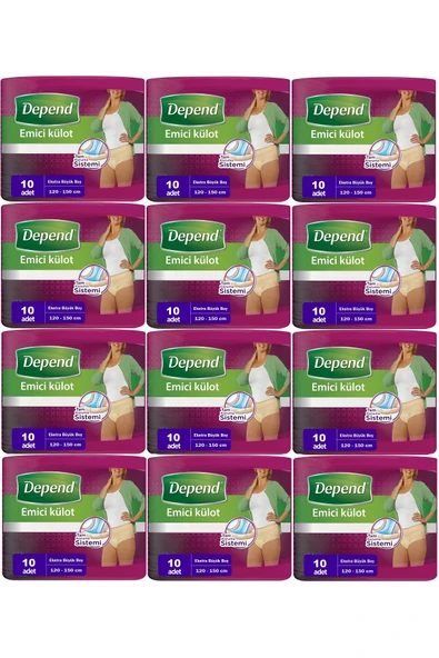 Depend Emici Külot Hasta Bezi XL - Extra Büyük Kadın 120 Adet (12PKx10) ürün görseli 1
