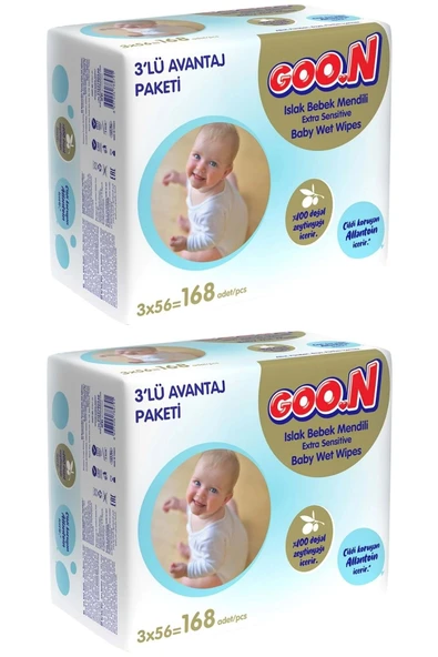 Goo.n Goon Islak Havlu Mendil 56 Yaprak Sensitive Hassas Cilt 6 Lı Set (2PK*3) 336 Yaprak ürün görseli 1