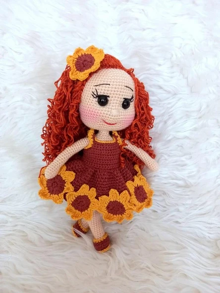 Ay Çiçeği Güzeli Bebek Amigurumi Organik Oyuncak ürün görseli 1