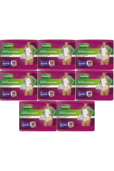 Depend STD Depend Emici Külot Hasta Bezi Medium - Orta Kadın 80 Adet (8PK*10) ( TEKLİDİR ) ürün görseli 1