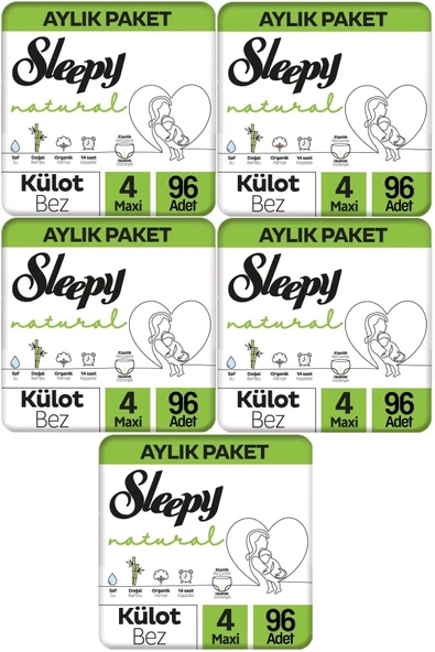 Sleepy Külot Bebek Bezi Natural Beden:4 (7-14KG) Maxi 480 Adet Mega Ultra Pk ürün görseli 1
