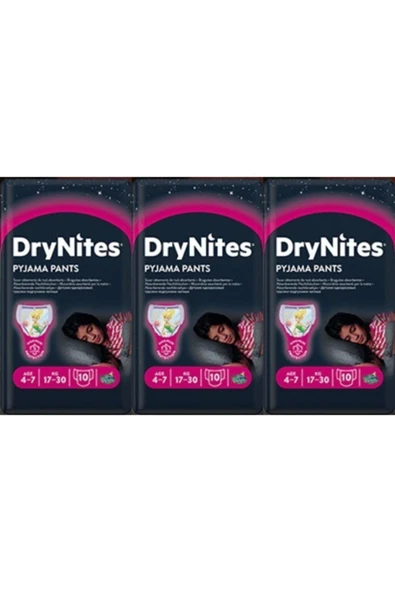 Huggies Drynites Kız Gece Emici Külodu 4-7 Yaş 17-30 Kg 30 Adet ürün görseli 1