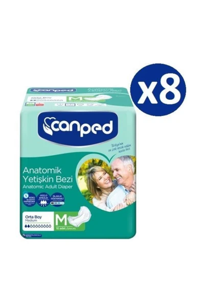 Canped Anatomik Hasta Bezi Medium 80 Adet (10'lu X 8) ürün görseli 1