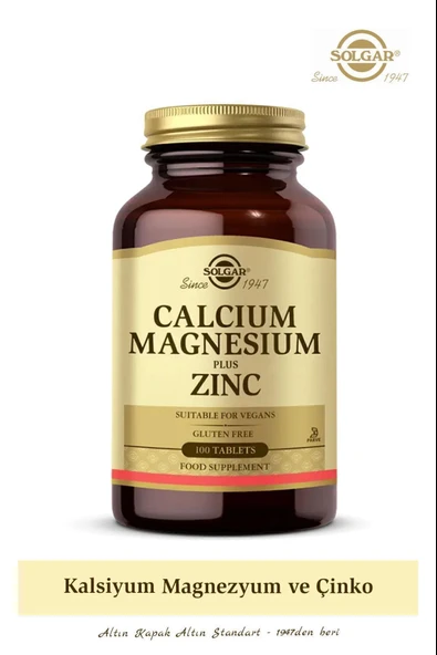 Solgar Calcium Magnesium Plus Zinc 100 Tablet ürün görseli 1