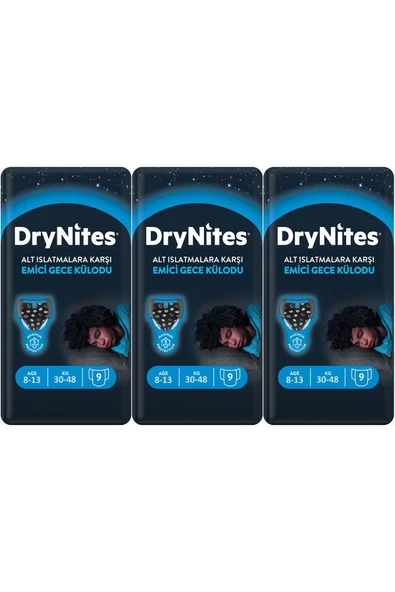 DryNites Huggies 9'lu Gece Külodu Büyük Erkek - 3 'lü Paket ürün görseli 1
