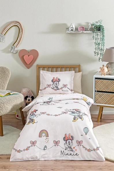 Özdilek Ranforce Lisanslı Bebek Beşik Nevresim Takımı-Minnie Mouse Bowties ürün görseli 1